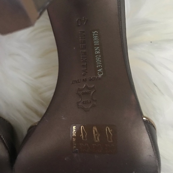 MISS SIXTY Leather Peep Toe Heels w/ Golden Ties - Picture 6 of 7